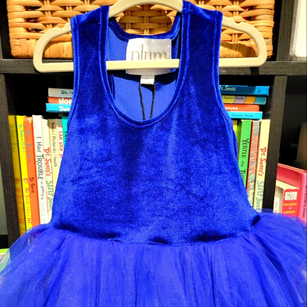 NWT PLUMNYC Velvet Tutu dress Cobalt blue
